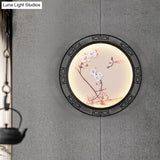 Spring Blossom Pink Sconce Mural Lamp: Retro Led Wall Light For Guest Room