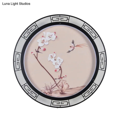 Spring Blossom Pink Sconce Mural Lamp: Retro Led Wall Light For Guest Room