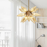 Sputnik Clear/Amber Glass Chandelier - 9/12/15 Bulbs Brass/Copper Finish Living Room Lighting