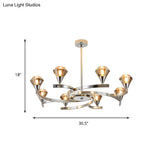 Sputnik Design Diamond Crystal Chandelier Light - Modern Ceiling Lamp Fixture With 6/8/10 Lights In