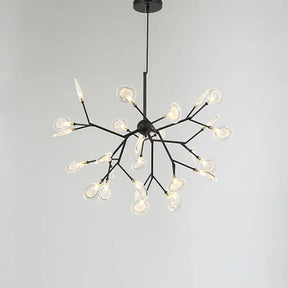 Sputnik Firefly Led Suspension Light - Acrylic Bedroom Chandelier Lighting 27 / Black