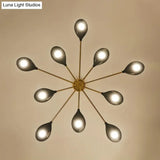 Sputnik Pendant Light Fixture - Modern Metal Brass Chandelier