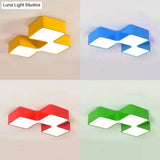 Square Acrylic Flush Mount Ceiling Light For Kindergarten And Nursing Room With Modern Style