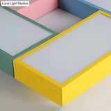 Square Game Room Ceiling Mount Light: Acrylic Macaron Loft Led Lamp