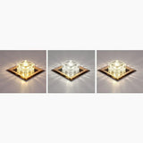 Square Led Crystal Ceiling Light - Modern Flushmount For Hallways Tan / Third Gear