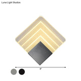 Square Led Wall Sconce - 5.5/8 Width Acrylic Light Aged Silver/Black Finish