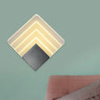 Square Led Wall Sconce - 5.5/8 Width Acrylic Light Aged Silver/Black Finish Silver / 5.5