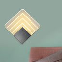 Square Led Wall Sconce - 5.5/8 Width Acrylic Light Aged Silver/Black Finish Silver / 5.5