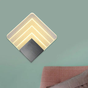 Square Led Wall Sconce - 5.5/8 Width Acrylic Light Aged Silver/Black Finish Silver / 5.5