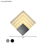 Square Led Wall Sconce - 5.5/8 Width Acrylic Light Aged Silver/Black Finish
