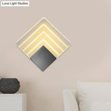 Square Led Wall Sconce - 5.5/8 Width Acrylic Light Aged Silver/Black Finish