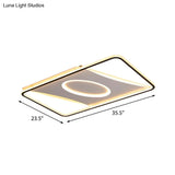 Square Nordic Flush Mount Light With Integrated Led And Warm/White Options 16 - 35.5’ Widths