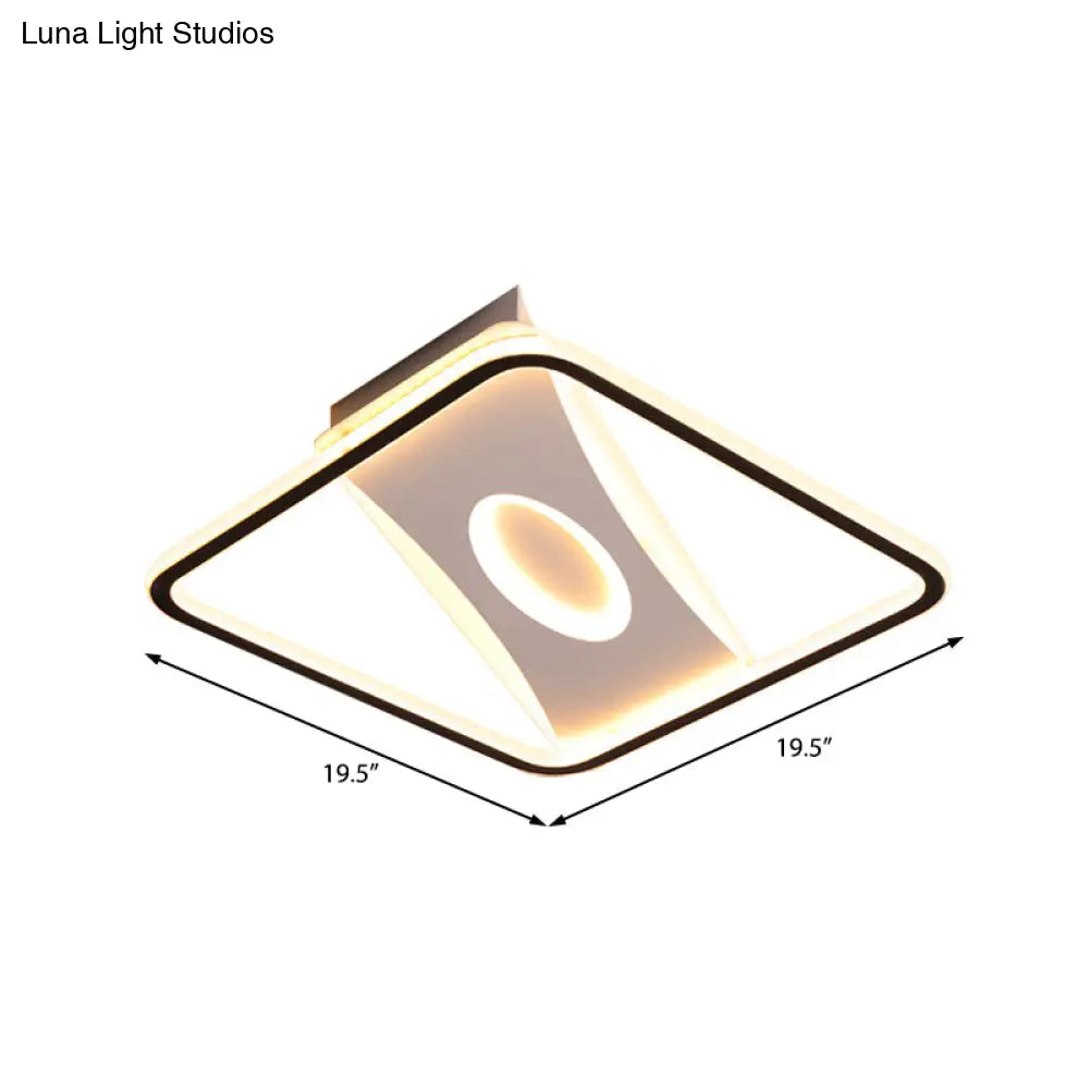Square Nordic Flush Mount Light With Integrated Led And Warm/White Options 16 - 35.5’ Widths