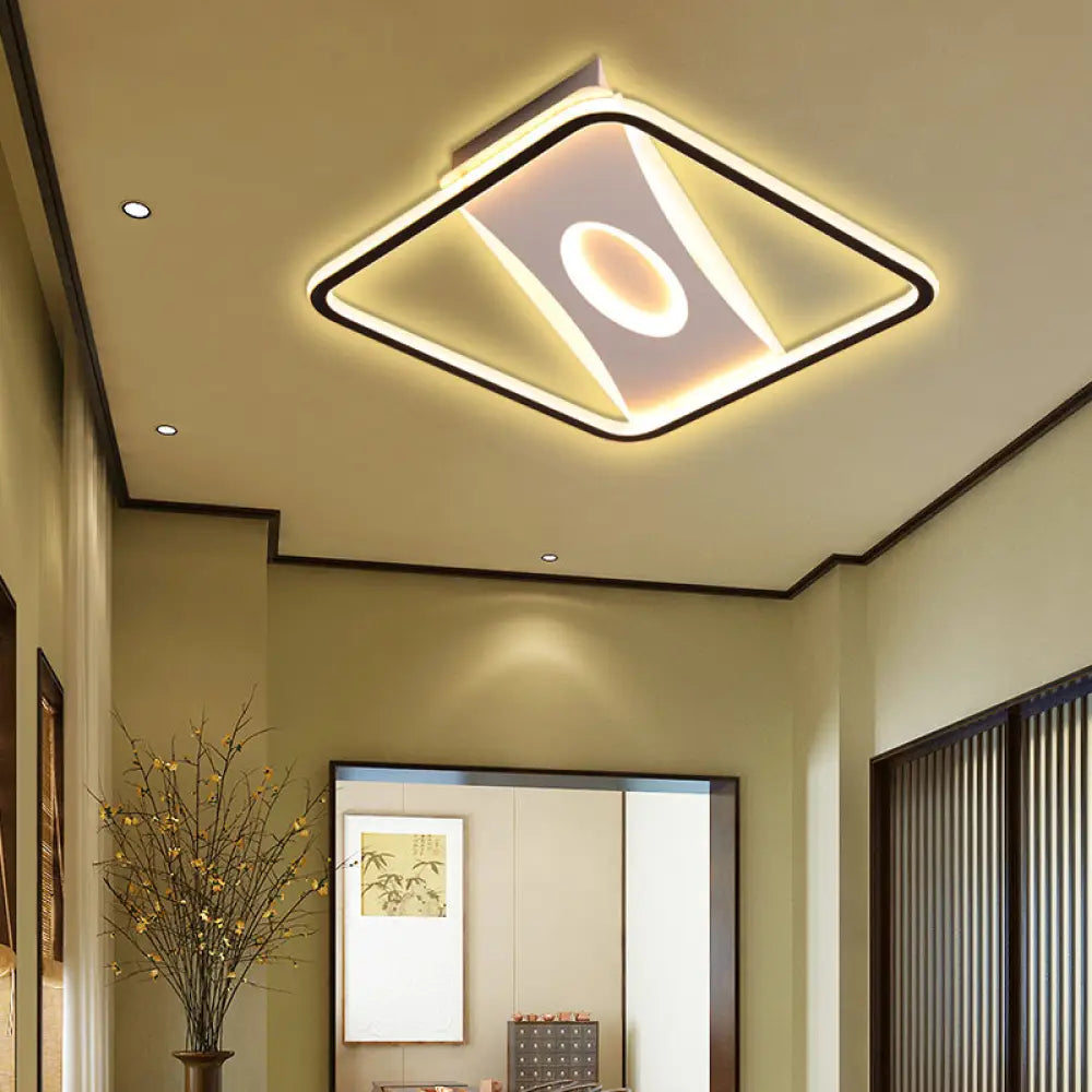 Square Nordic Flush Mount Light With Integrated Led And Warm/White Options 16 - 35.5’ Widths