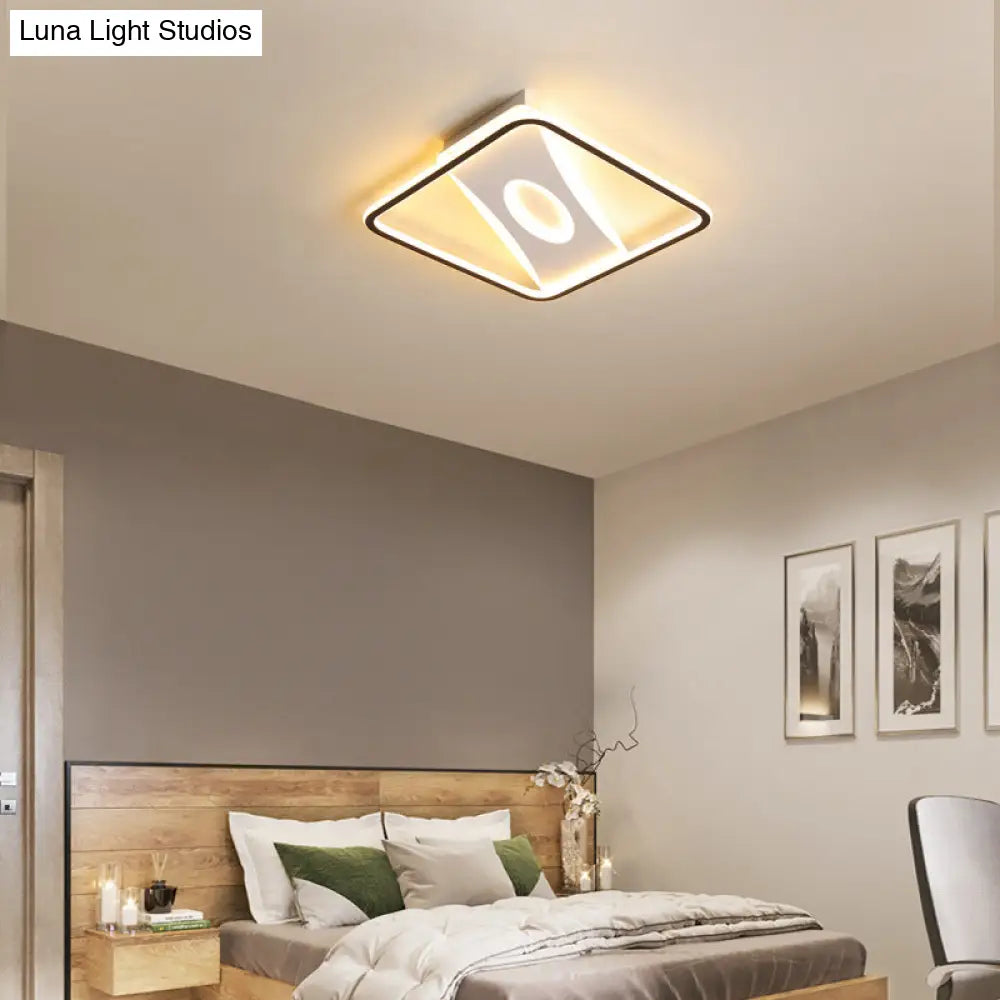 Square Nordic Flush Mount Light With Integrated Led And Warm/White Options 16 - 35.5’ Widths