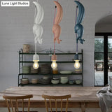 Squirrel And Pinecone Pendant Lamp: Resin Hanging Light Fixture - 1 Head Dining Room Decor