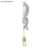 Squirrel And Pinecone Pendant Lamp: Resin Hanging Light Fixture - 1 Head Dining Room Decor