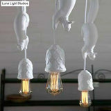 Squirrel And Pinecone Pendant Lamp: Resin Hanging Light Fixture - 1 Head Dining Room Decor
