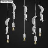 Squirrel And Pinecone Pendant Lamp: Resin Hanging Light Fixture - 1 Head Dining Room Decor