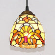 Stained Glass Baroque Pendant Light: Bowl Shade Multi Color Orange