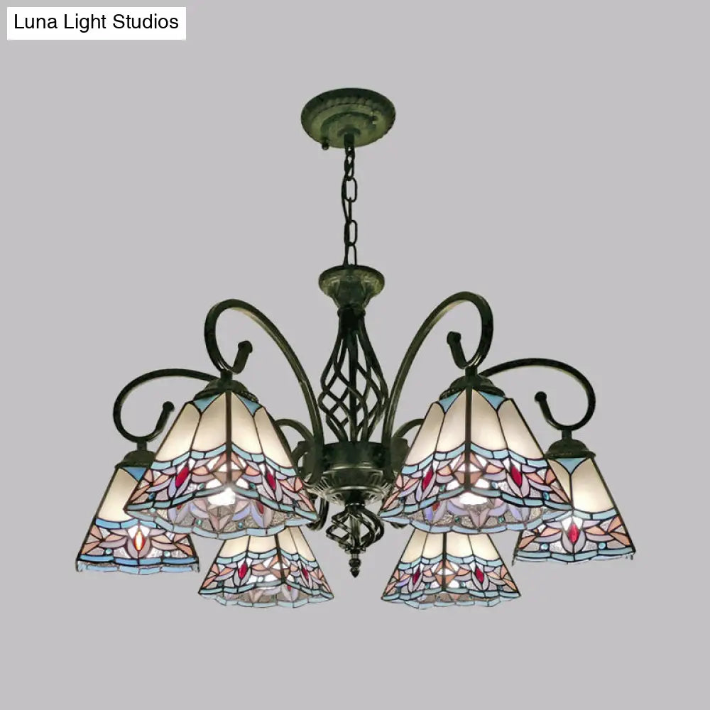 Stained Glass Chandelier Pendant For Traditional Dining Rooms