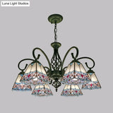 Stained Glass Chandelier Pendant For Traditional Dining Rooms