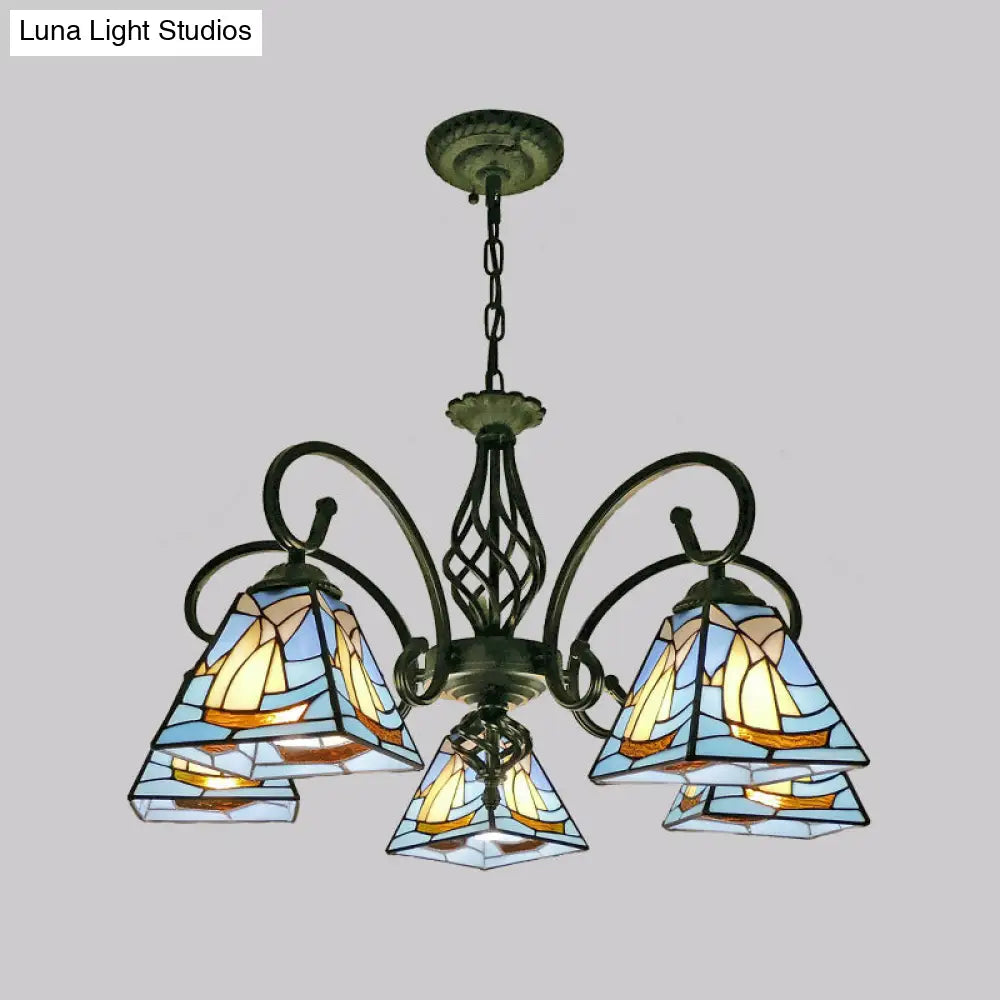 Stained Glass Chandelier Pendant For Traditional Dining Rooms