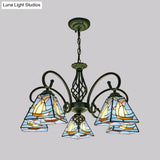 Stained Glass Chandelier Pendant For Traditional Dining Rooms