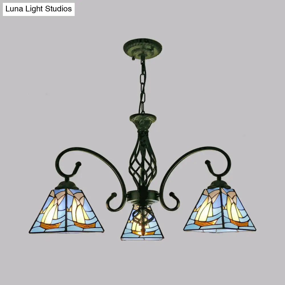 Stained Glass Chandelier Pendant For Traditional Dining Rooms