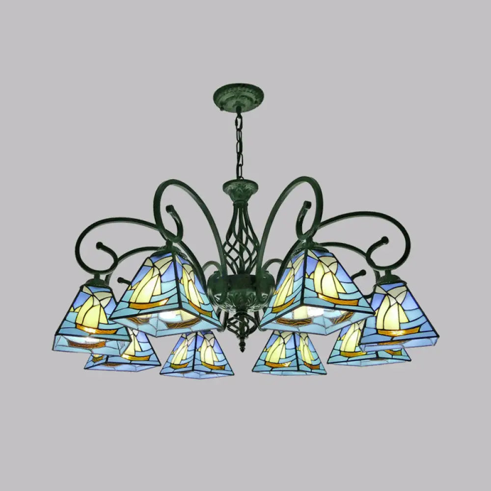 Stained Glass Chandelier Pendant For Traditional Dining Rooms 8 / Blue
