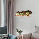 Stained Glass Floral Wall Lamp - Lodge Style Indoor Mount Light For Living Room (3 Lights) Pink