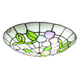 Stained Glass Tiffany - Style Flower Flush Mount Ceiling Light Green / 12’