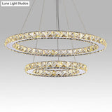 Modern Interlacing Rings Chandelier: Stainless Steel Pendant Light For Bedrooms Clear / 12+19.5