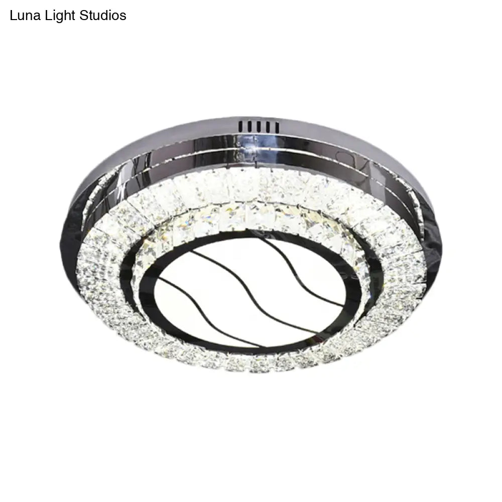 Stainless Steel Led Crystal Ceiling Lamp With Modern Design And Pattern Options