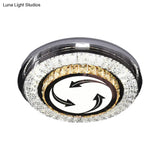 Stainless Steel Led Crystal Ceiling Lamp With Modern Design And Pattern Options