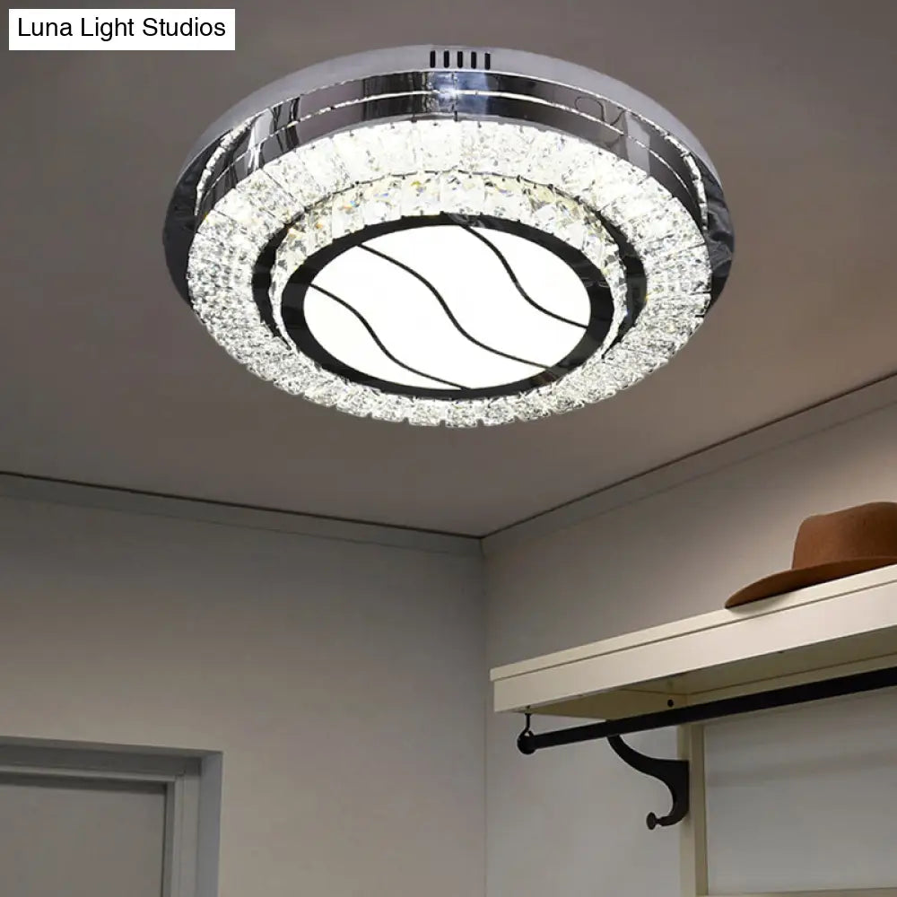 Stainless Steel Led Crystal Ceiling Lamp With Modern Design And Pattern Options