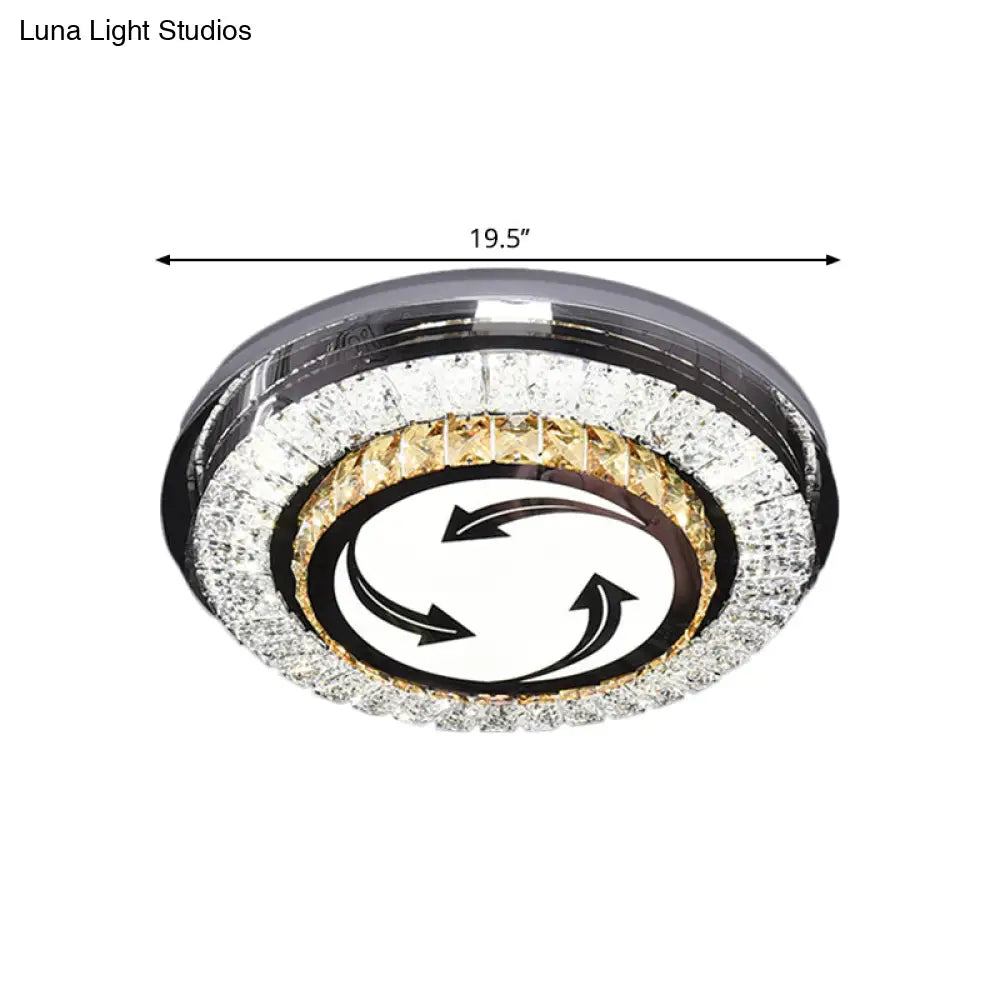 Stainless Steel Led Crystal Ceiling Lamp With Modern Design And Pattern Options