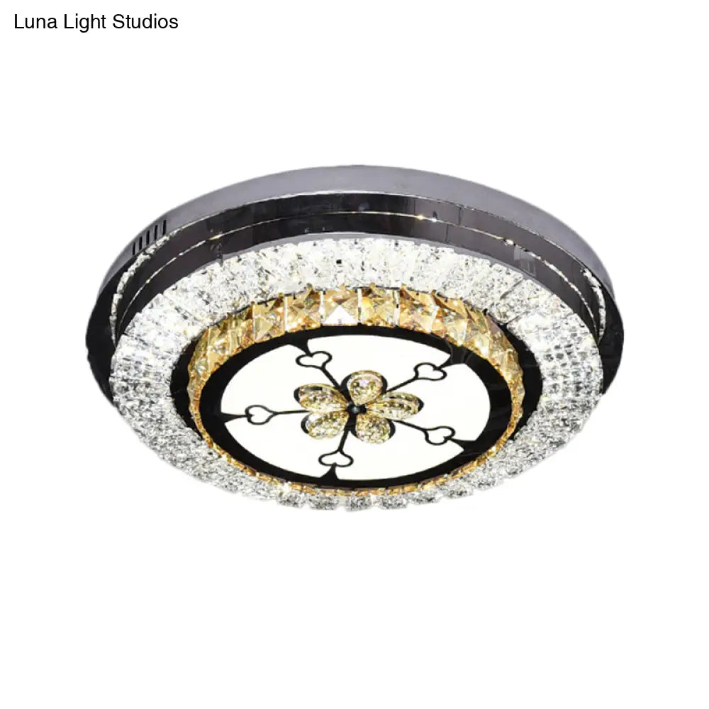 Stainless Steel Led Crystal Ceiling Lamp With Modern Design And Pattern Options