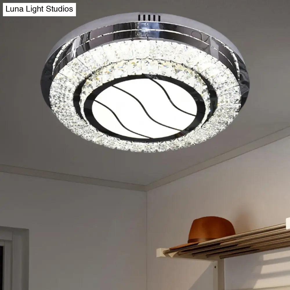 Stainless Steel Led Crystal Ceiling Lamp With Modern Design And Pattern Options