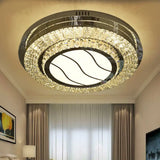 Stainless Steel Led Crystal Ceiling Lamp With Modern Design And Pattern Options Stainless - Steel /