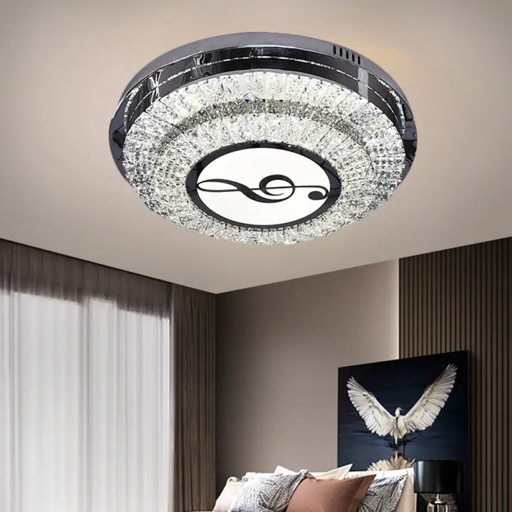 Stainless Steel Led Crystal Ceiling Lamp With Modern Design And Pattern Options Stainless - Steel /