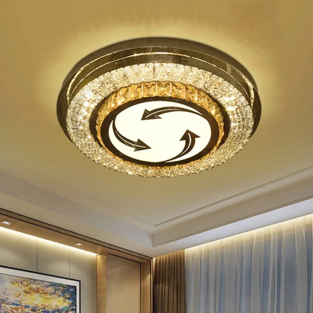 Stainless Steel Led Crystal Ceiling Lamp With Modern Design And Pattern Options Stainless - Steel /