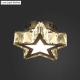 Stainless - Steel Led Crystal Flush Mount Ceiling Light: Modern Star Design For Corridors