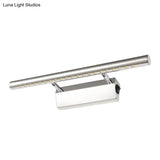 Stainless Steel Vanity Lamp: Minimalist Nickel Led Wall Light With Pivot Joint