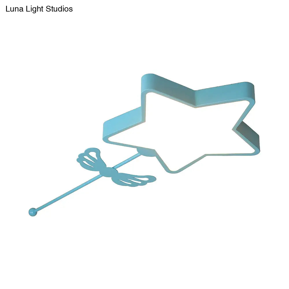 Star Acrylic Ceiling Light For Modern Kid’s Bedroom - Flush Mount Fixture