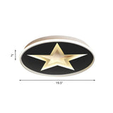 Star Pattern Nordic Acrylic Led Flush Mount Lighting In Black White/Warm Light - Bedroom Fixture