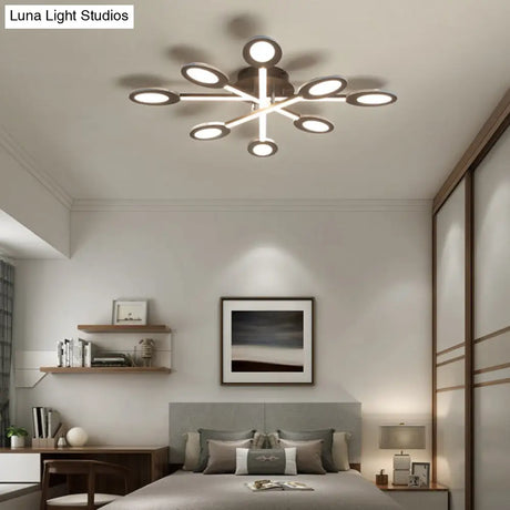 Starburst Led Semi Flush Ceiling Light In Warm/White Minimalistic Design Acrylic 31.5’/45’ Wide