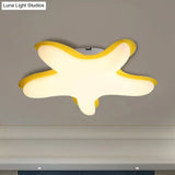 Starfish Flush Ceiling Light: Acrylic Led Fixture For Bedrooms White/Pink/Yellow