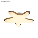 Starfish Flush Ceiling Light: Acrylic Led Fixture For Bedrooms White/Pink/Yellow