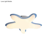 Starfish Flush Ceiling Light: Acrylic Led Fixture For Bedrooms White/Pink/Yellow
